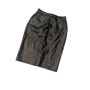 Vintage  90's La Vogue black leather skirt Size 8